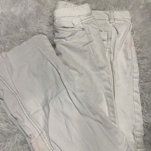 White straight leg jeans